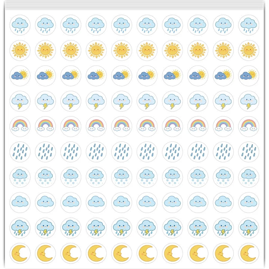 5 Sheets PVC Paper Stickers Self-adhesion Weather 160x160mm Sticker