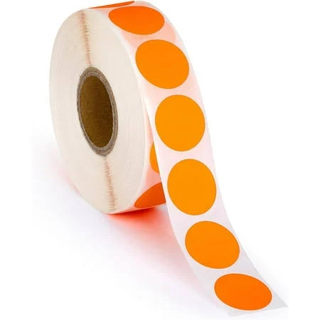 Sutter Signs 2000pcs Neon Orange Dot Stickers 3/4" Orange Color Coding Dot Labels for Inventory & Organization