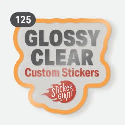 StickerGiant 125 Rectangle Glossy Clear Weatherproof Custom Stickers