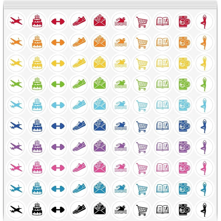 5 Sheets PVC Paper Stickers Self-adhesion Mixed Shapes 160x160mm Sticker