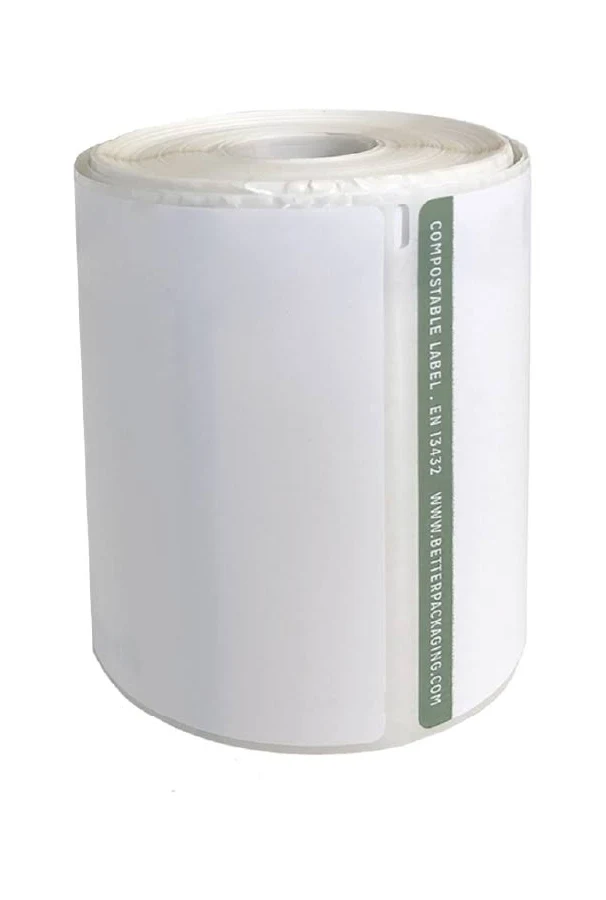 Compostable Shipping Labels Rolls 100 x 150mm / Full Green Border