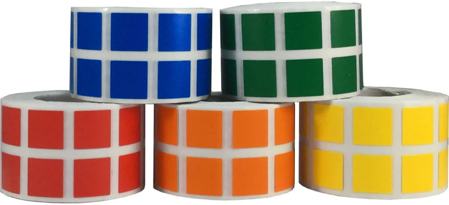Square Color Coding Labels Primary Pack | Small 1/2" | Wholesale Labels | InStockLabels