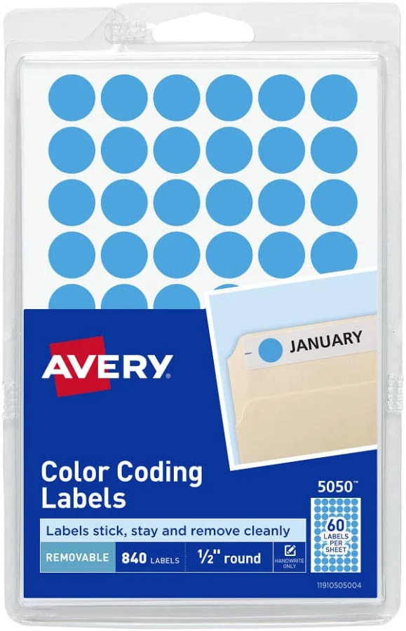 Avery Removable Round Color- Coding Labels