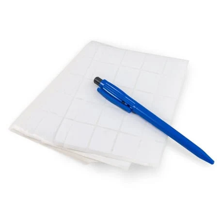 1,000 Self-Adhesive 1 inch Rounded Rectangle White Price Labels with Pen