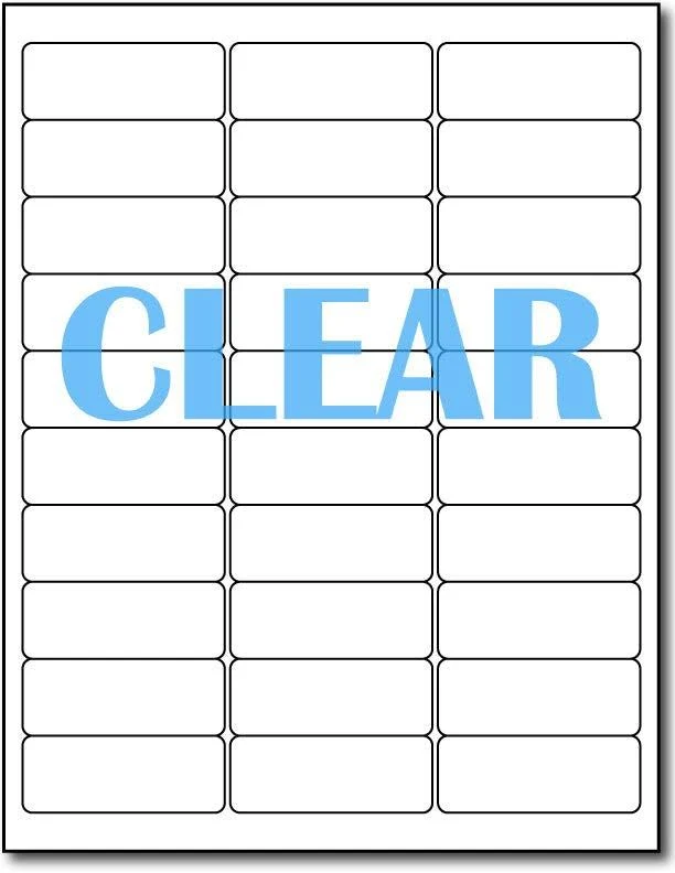 Crystal Clear Labels 1" X 2 5/8