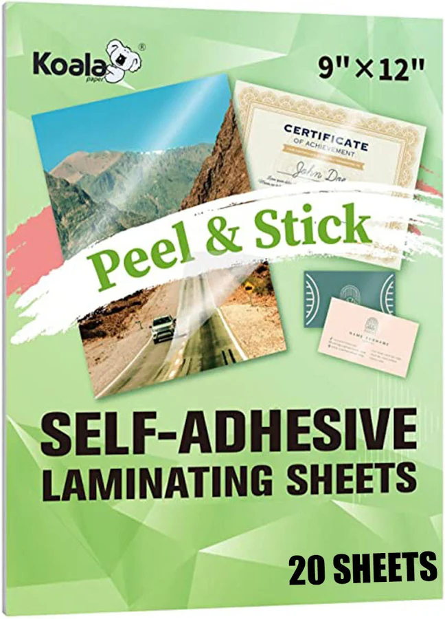 Koala Self-Adhesive Laminating Sheets - No Heat Needed 20