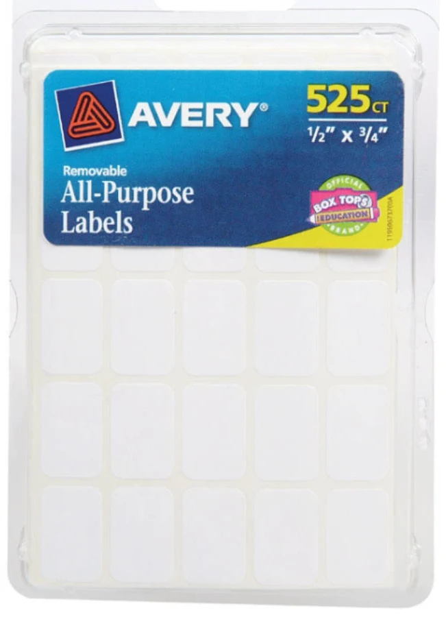 Avery 1/2 in. H X 3/4 in. W Rectangular White Labels 3150 count one_size | 06107