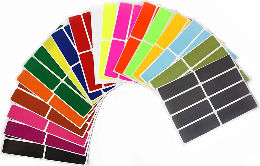 Royal Green Rectangular Colored Labels