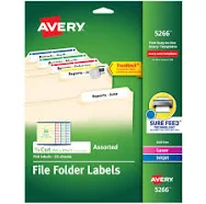 Avery 5266 Permanent TrueBlock File Folder Labels