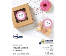 Avery Glossy White Labels 22891