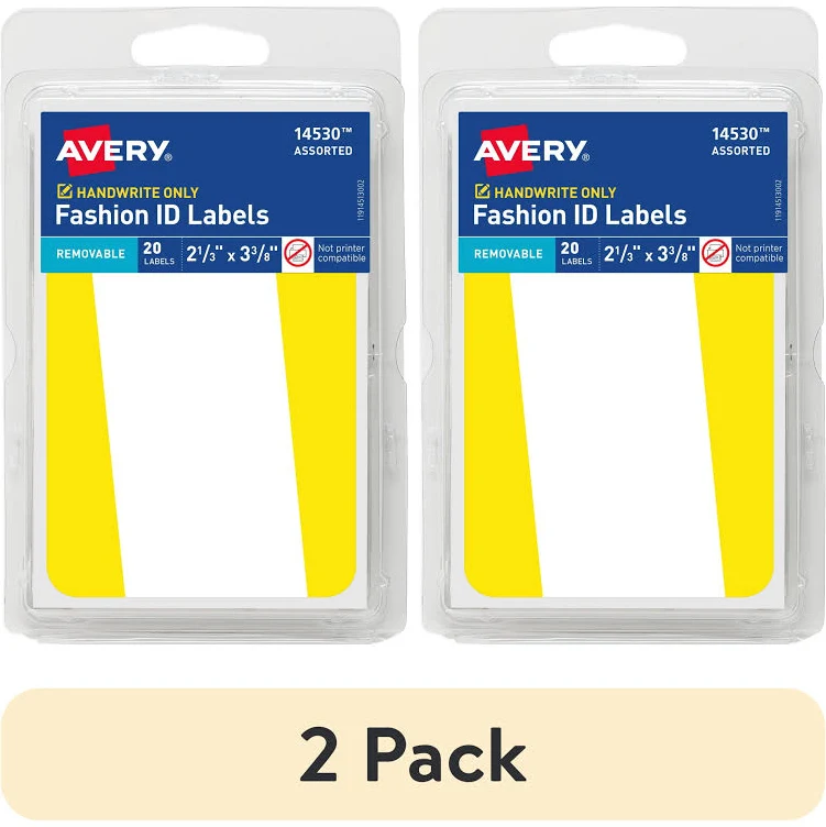 Avery Fashion ID Labels Neon 2-1/3 x 3-3/8 inch