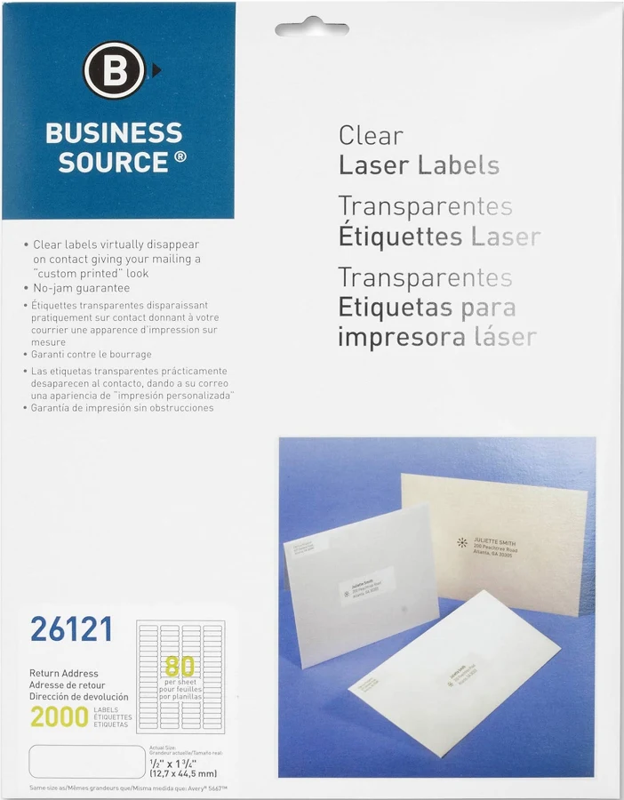 Business Source Clear Address Label 2000 per Pack