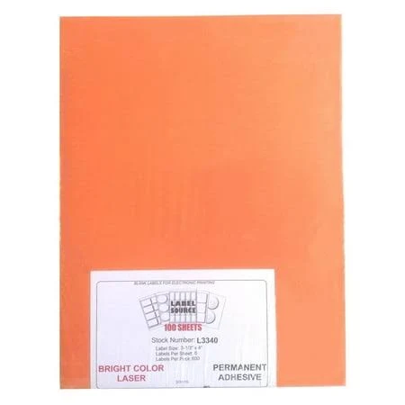 Bright Orange Laser Labels