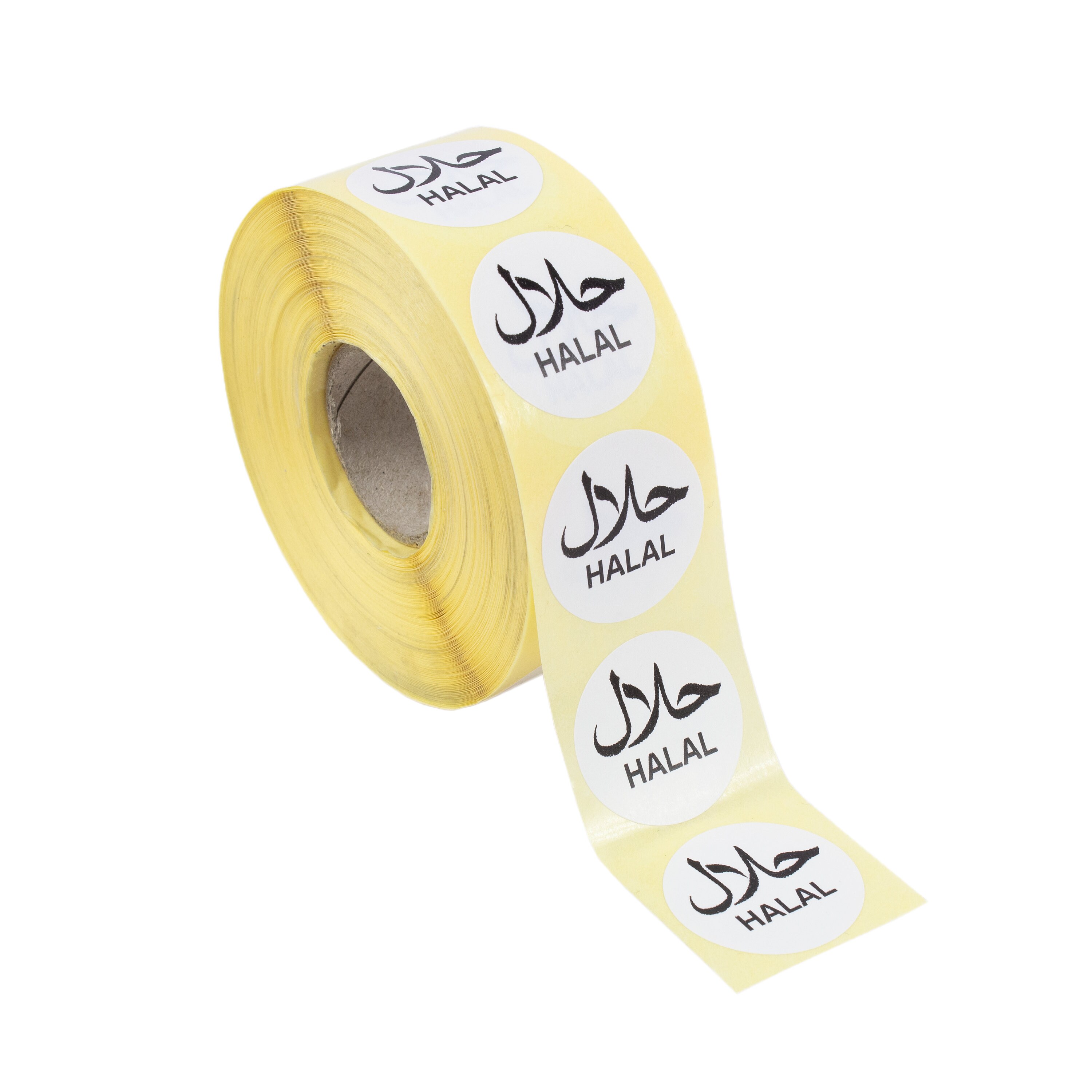 25mm Diameter Printed Halal Labels/Stickers. Ideal for Food Packaging. 1,000 Labels per roll, Permanent Adhesive.