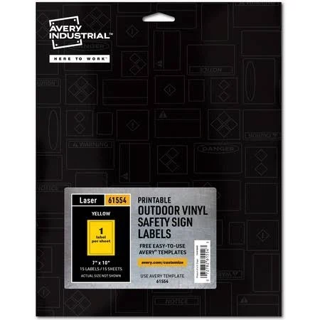 Avery Industrial Adhesive Vinyl Labels for Signs