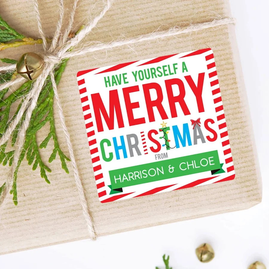 Classic Merry Christmas Gift Labels