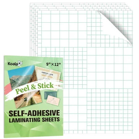 Koala Self-Adhesive Laminating Sheets 9x12 Clear