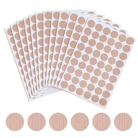 12sheets PVC Waterproof Stickers Self-adhesive Decals Moccasin 212x141x0.5mm Flat Round: 21mm 54pcs/sheet PVC