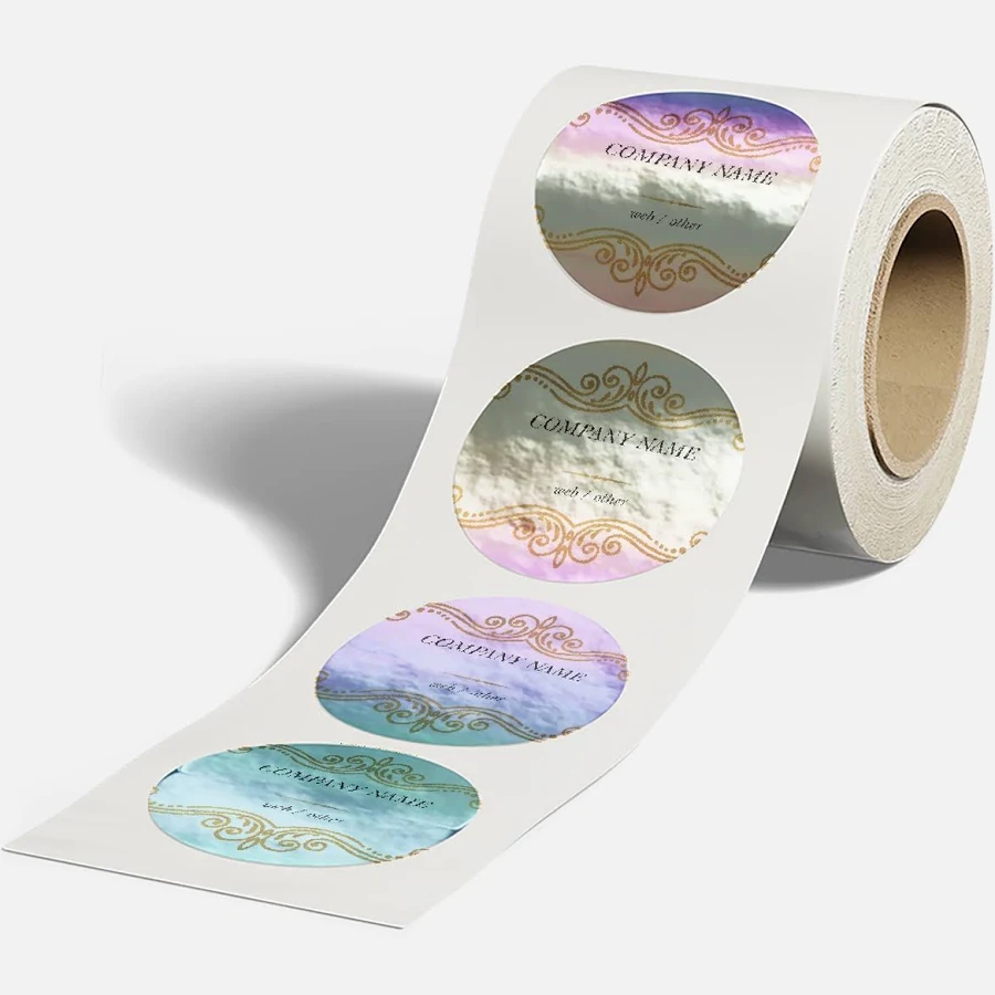 Custom Holographic Stickers | 2.5"x2.5" | White, Gray and Cream | VistaPrint | Design: White, Hair Salons, Beauty & Spa, Styles & Themes, Industry