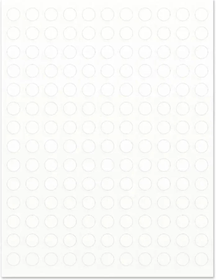 Blank, White, Circle Laser Printer Labels: 1/2" (Sheet of 154)