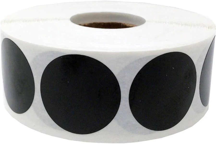 Black Labels 1" Round QTY 500 | Wholesale Labels | InStockLabels
