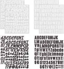 8 Sheets Alphabet Number Stickers Decals 4 Style Self Adhesive Vinyl Letters Sti