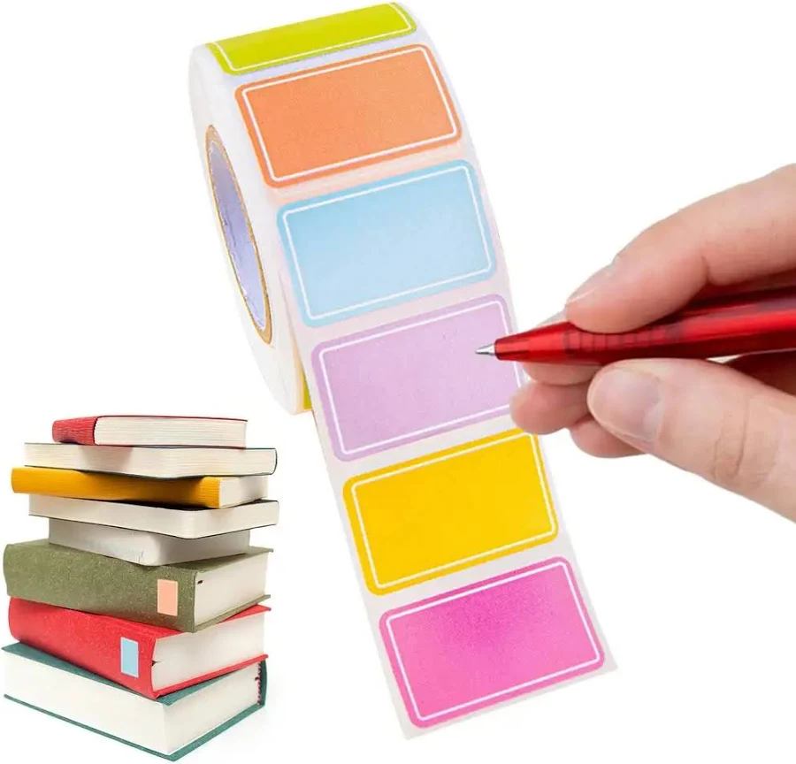 Colored Labels Stickers 500pcs Moving Box Labels Removable Rectangle Moving Labels Stickers Adhesive