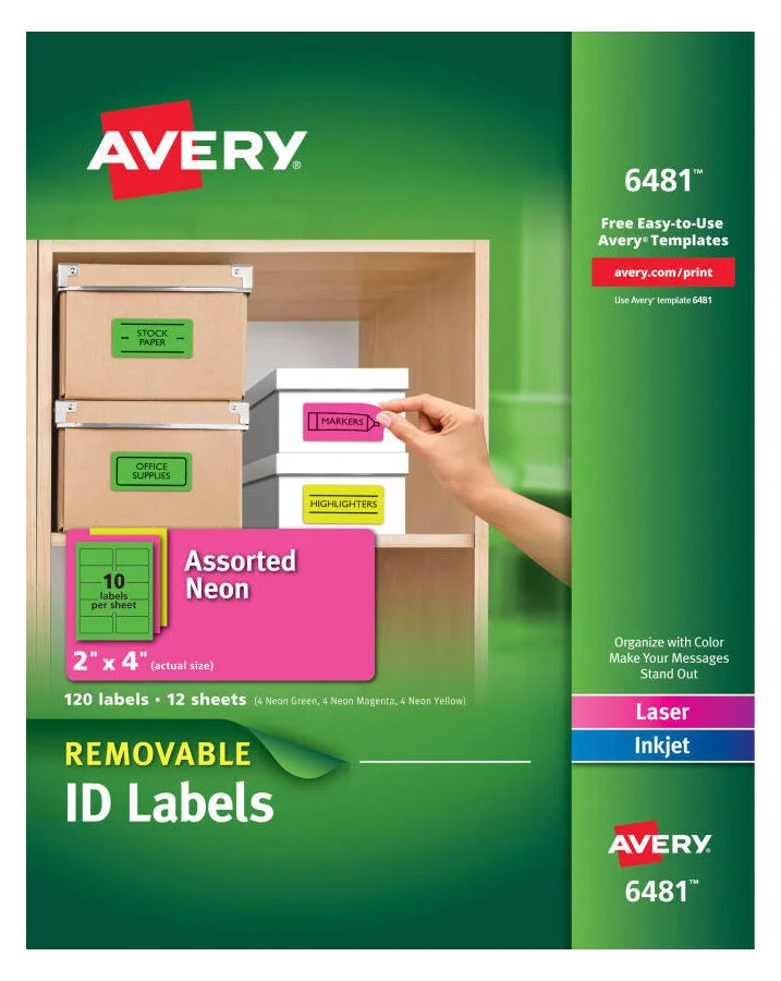 Avery High-Visibility Removable ID Labels