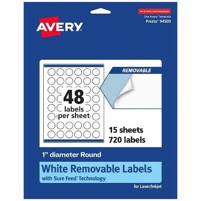 Avery Removable Round Labels