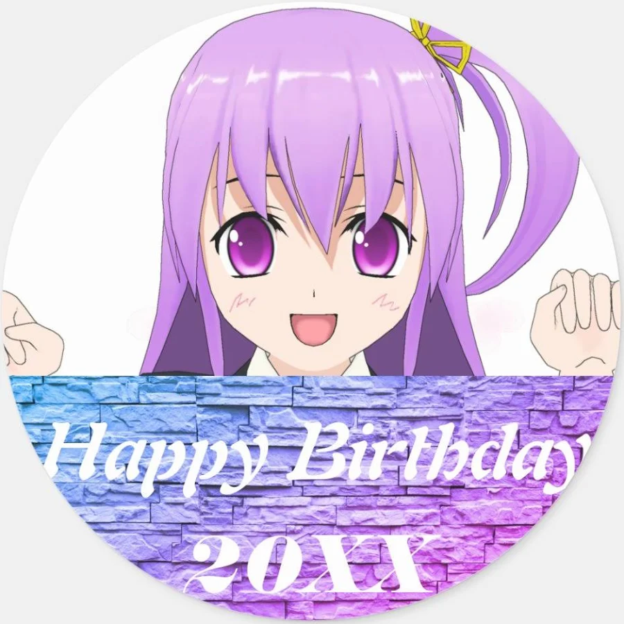Anime Happy birthday adorable japanese Classic Round Sticker