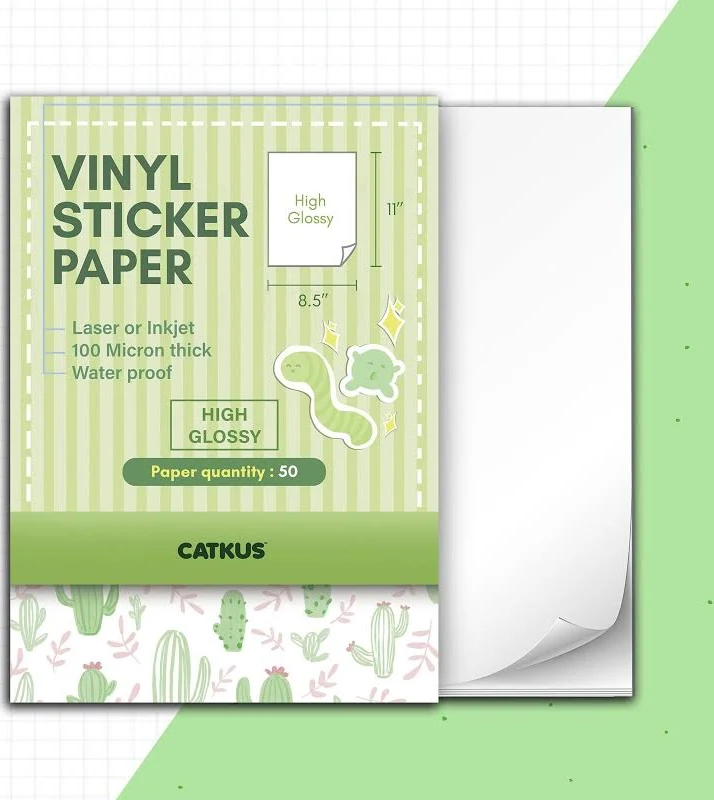High Glossy White Self Adhesive Vinyl Sticker Paper - Glossy Label Paper/Adhesive Sheets/Waterproof Paper/A4