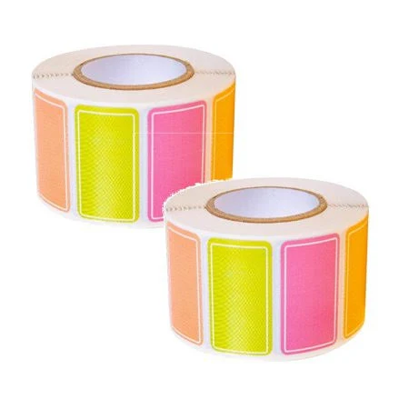 2 Roll 500Pcs Label Stickers, Removable Self-Adhesive Food Storage Labels, Waterproof Colorful Name Tag Notes for Office School Home 1x0.6 inch, Size:
