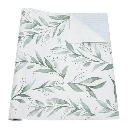 Pvc Waterproof Stickers Self-adhesive Decals Leaf Dark Sea Green 445x0.1mm 5m/roll, Women's