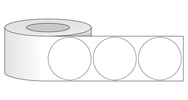 3" Circle Labels White