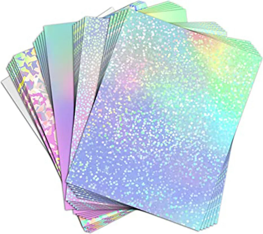 Koala A4 Holographic Laminate Sheets | Protect Prints & Add Shine – 25 Self-Adhesive Sheets 25
