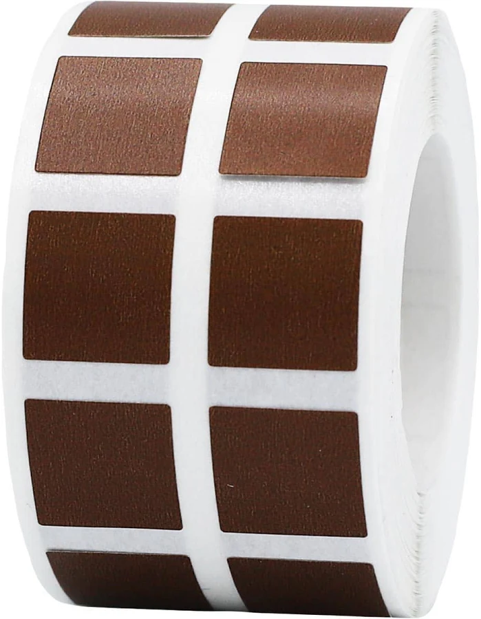 Small Brown Stickers 1/2" Square Quantity 1,000 | Wholesale Labels | InStockLabels