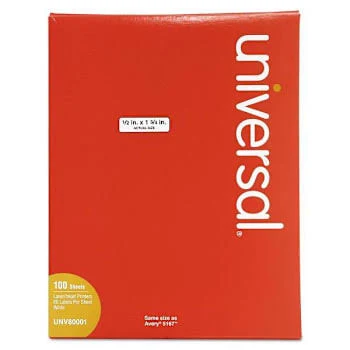 Universal White Labels Inkjet-Laser Printers 0.5 x 1.75 UNV80001