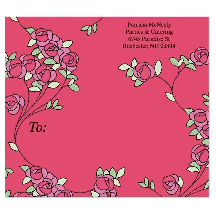 Rose Magic Personalized Self Adhesive Package Labels, Set of 36