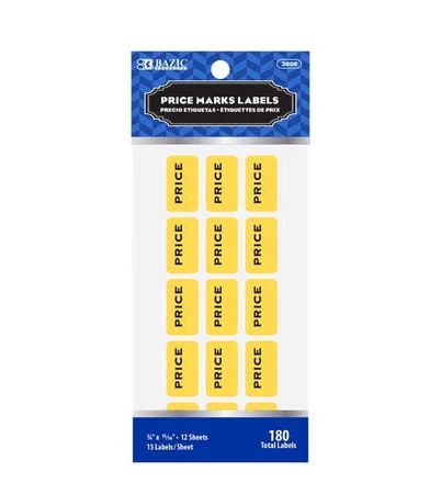 Bazic Yellow Price Mark Label