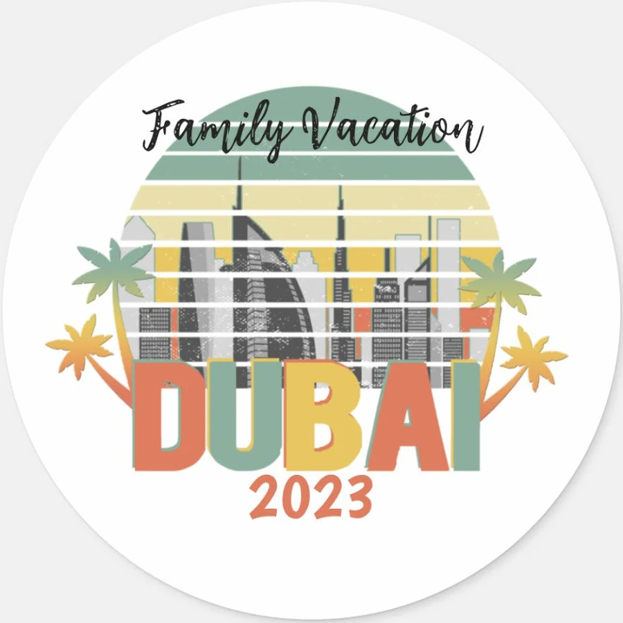 Dubai Travel Tourist Vacation Group Classic Round Sticker