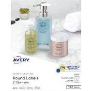 Avery Round Print-to-the Edge Labels with Sure Feed and Easy Peel 22825