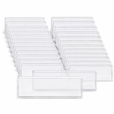 Sanmi Label Holders Adhesive Shelf Tag Clear Shelf Tag Index Card Pockets Plastic For Supermarket Bookshelf Mailbox Business KitchenPack of 60