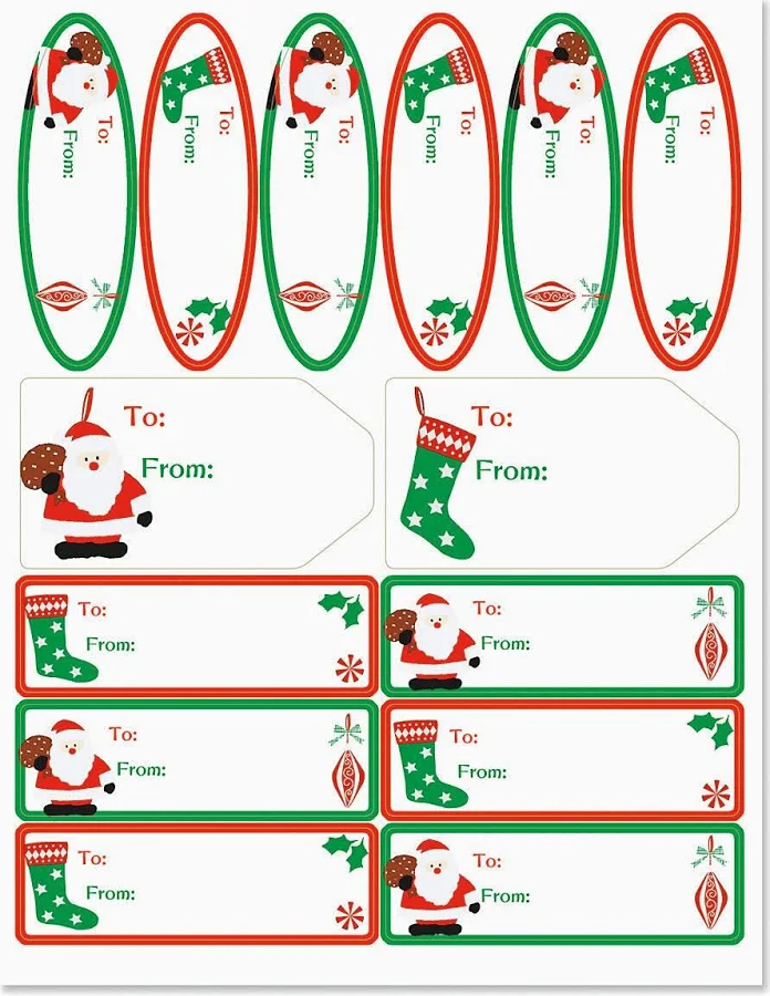 Holly, Jolly Christmas Matching Self-Stick Labels - Set of 42
