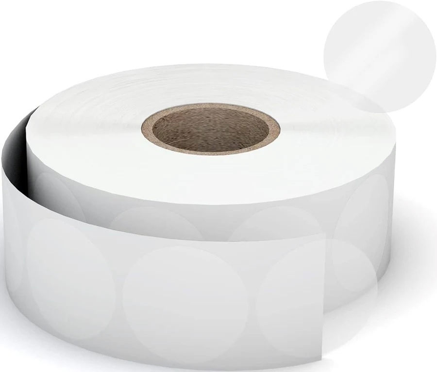 1" Clear Circle Stickers (1000 Pcs), Transparent Self-adhesive Seals