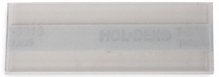 Stanley Vidmar Label Holder: 3 in x 1 in, Clear, Slide-In, 1 Label Holders, Self-Adhesive, Plastic Model: ALH13