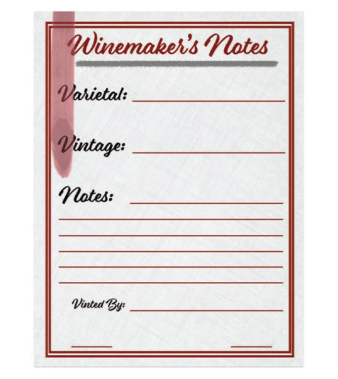 Winemaker's Notes Wine Labels