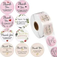 500ct 1.5'' Thank You For Supporting My Small Business Stickers/Roll 9 Design