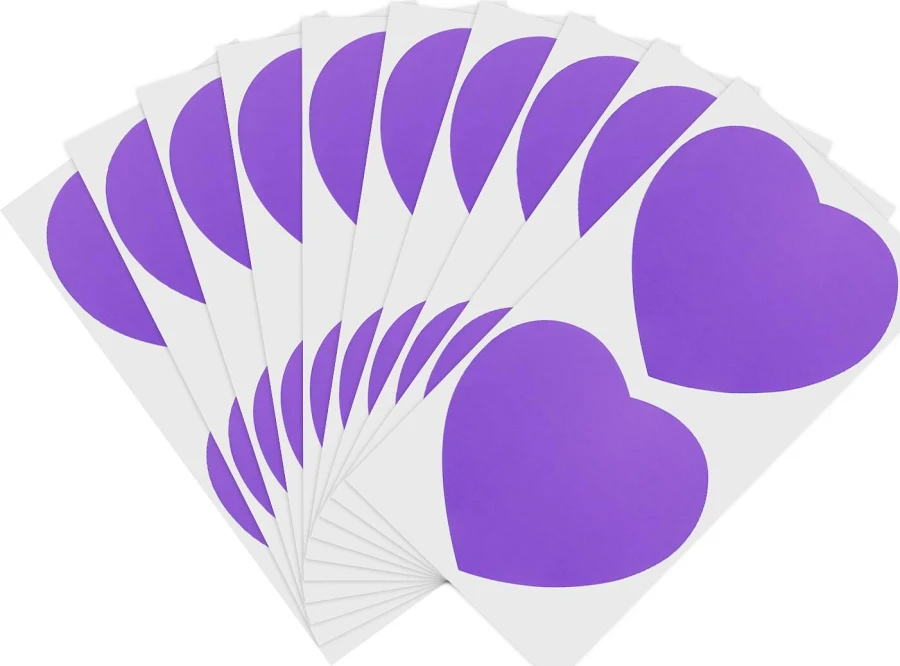 PATIKIL 4 Inch Heart-shaped Label Sticker 20pcs Removable Colorful Dot Stickers Labels Self Adhesive Circle Tags for Office Price Tags Storage Boxes