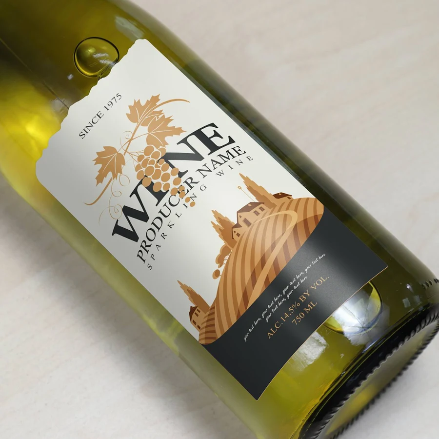 1000 pcs Custom Wine Bottle Labels - Sticker Label Printing