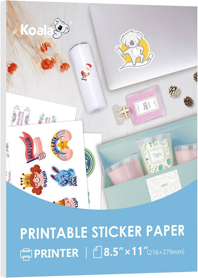 Lot Variety Size KOALA Printable Vinyl Sticker Paper Water Proof ,Glossy White